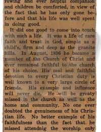 News article of the passing of Goodman Forsythe