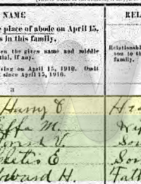 1910 Census, Edward was living with his daughter Effa and son-in-law with their children.