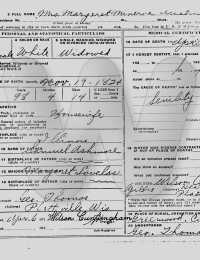 Margaret Mineva Ashmore - Death Certificate