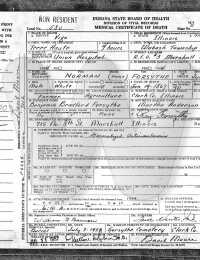 Norman Forsythe death certificate