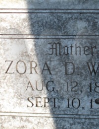 Zora Snedeker White - grave marker