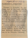 Obituary of Florence Forsythe