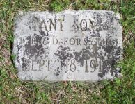 Infant son of E.B. and D.A. Forsythe - grave marker