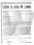 Letter to John Lewis Sr.