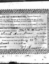Sarah Moore &amp; Thomas Hines - Marriage Certificate