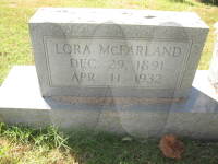Lora Hines McFarland - grave marker