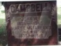 John William &amp; Mary Ellen Campbell - grave marker