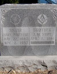 Mary J. (Stipe) Forsythe - grave marker