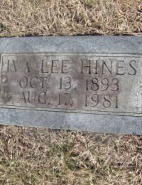 Iva Lee Benson Hines - grave marker