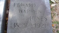 Edward Warren Hines - grave marker
