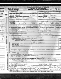 Lucy (Forsythe) Hall - death certificate