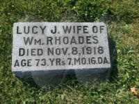 Lucy Jane Snapp Rhoads - grave marker