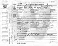 Nelle Frances Buck - death certificate