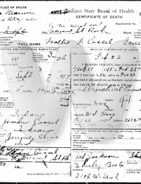 Hallie Frances Cossell - death certificate